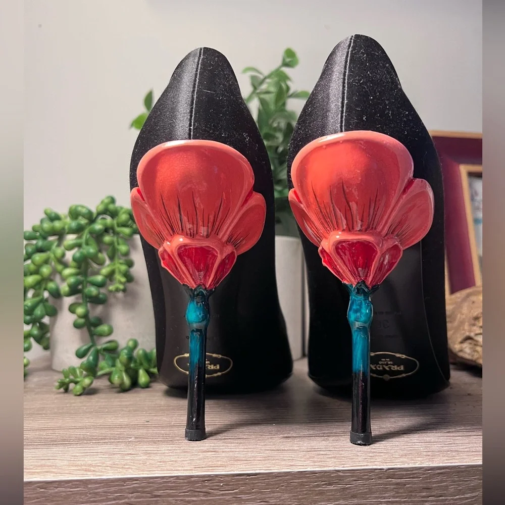 Prada | Shoes | Vintage Prada Fairy Collection Black Satin Peep